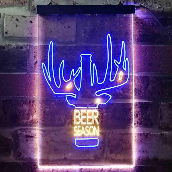 ADVPRO Beer Season Deer Christmas Decoration  Dual Color LED Neon Sign st6-i3520 - Blue & Yellow