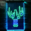 ADVPRO Beer Season Deer Christmas Decoration  Dual Color LED Neon Sign st6-i3520 - Green & Blue