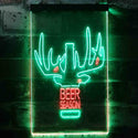 ADVPRO Beer Season Deer Christmas Decoration  Dual Color LED Neon Sign st6-i3520 - Green & Red