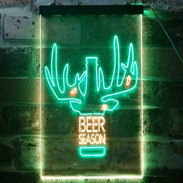 ADVPRO Beer Season Deer Christmas Decoration  Dual Color LED Neon Sign st6-i3520 - Green & Yellow