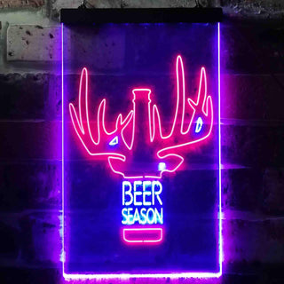 ADVPRO Beer Season Deer Christmas Decoration  Dual Color LED Neon Sign st6-i3520 - Red & Blue