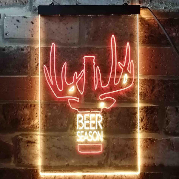 ADVPRO Beer Season Deer Christmas Decoration  Dual Color LED Neon Sign st6-i3520 - Red & Yellow