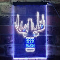 ADVPRO Beer Season Deer Christmas Decoration  Dual Color LED Neon Sign st6-i3520 - White & Blue