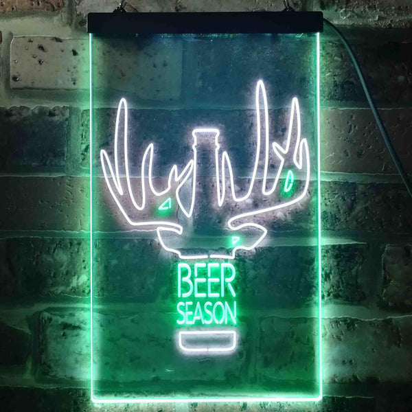 ADVPRO Beer Season Deer Christmas Decoration  Dual Color LED Neon Sign st6-i3520 - White & Green