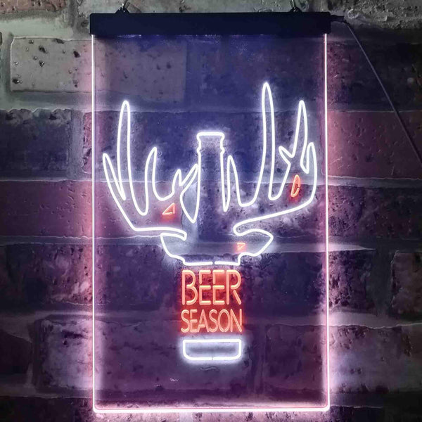 ADVPRO Beer Season Deer Christmas Decoration  Dual Color LED Neon Sign st6-i3520 - White & Orange
