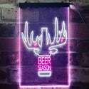 ADVPRO Beer Season Deer Christmas Decoration  Dual Color LED Neon Sign st6-i3520 - White & Purple
