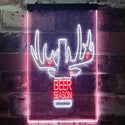 ADVPRO Beer Season Deer Christmas Decoration  Dual Color LED Neon Sign st6-i3520 - White & Red