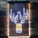 ADVPRO Beer Season Deer Christmas Decoration  Dual Color LED Neon Sign st6-i3520 - White & Yellow