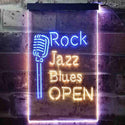 ADVPRO Rock Jazz Blues Open Music Bar  Dual Color LED Neon Sign st6-i3521 - Blue & Yellow