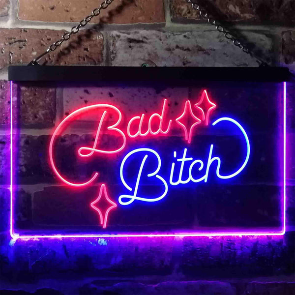 ADVPRO Bad Bitch Room Display Bar Dual Color LED Neon Sign st6-i3522 - Blue & Red