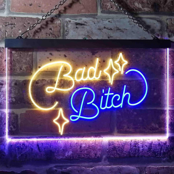 ADVPRO Bad Bitch Room Display Bar Dual Color LED Neon Sign st6-i3522 - Blue & Yellow