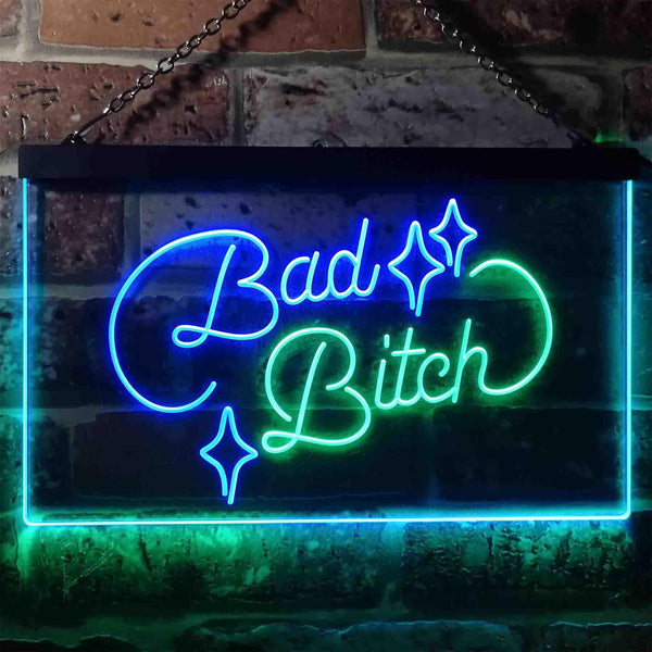 ADVPRO Bad Bitch Room Display Bar Dual Color LED Neon Sign st6-i3522 - Green & Blue