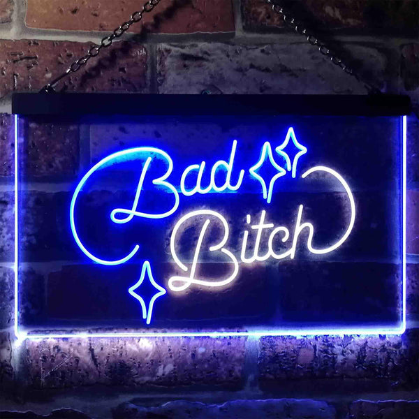 ADVPRO Bad Bitch Room Display Bar Dual Color LED Neon Sign st6-i3522 - White & Blue