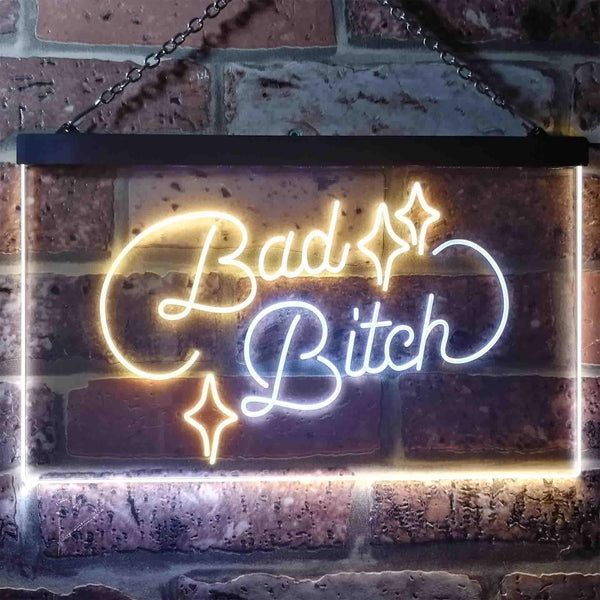 ADVPRO Bad Bitch Room Display Bar Dual Color LED Neon Sign st6-i3522 - White & Yellow