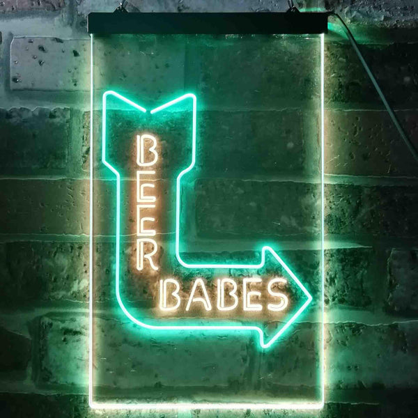 ADVPRO Beer Babys Live Nude Bar Decoration  Dual Color LED Neon Sign st6-i3524 - Green & Yellow