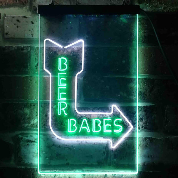 ADVPRO Beer Babys Live Nude Bar Decoration  Dual Color LED Neon Sign st6-i3524 - White & Green