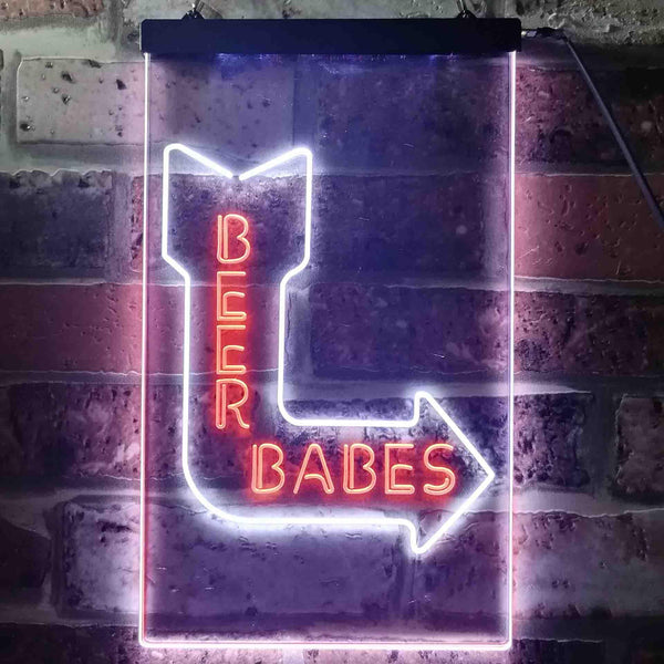 ADVPRO Beer Babys Live Nude Bar Decoration  Dual Color LED Neon Sign st6-i3524 - White & Orange