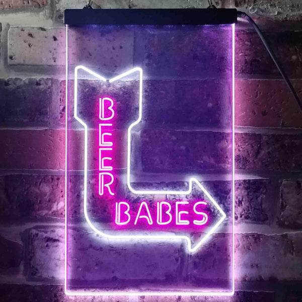 ADVPRO Beer Babys Live Nude Bar Decoration  Dual Color LED Neon Sign st6-i3524 - White & Purple