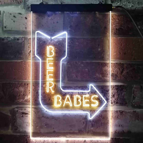ADVPRO Beer Babys Live Nude Bar Decoration  Dual Color LED Neon Sign st6-i3524 - White & Yellow