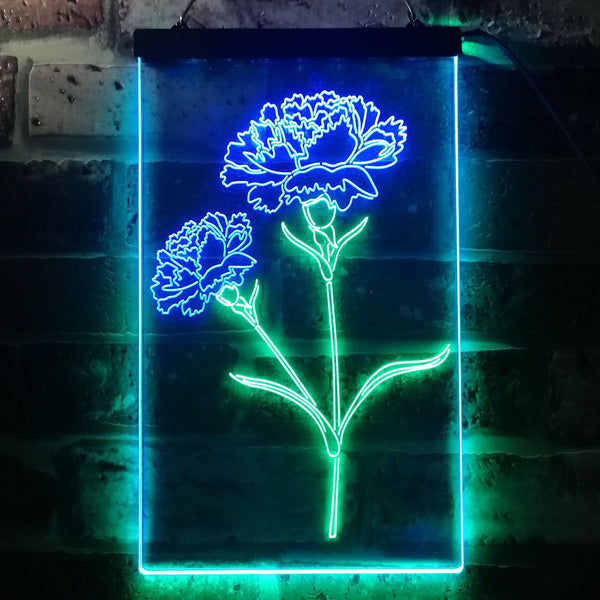 ADVPRO Carnation Flower Room  Dual Color LED Neon Sign st6-i3526 - Green & Blue