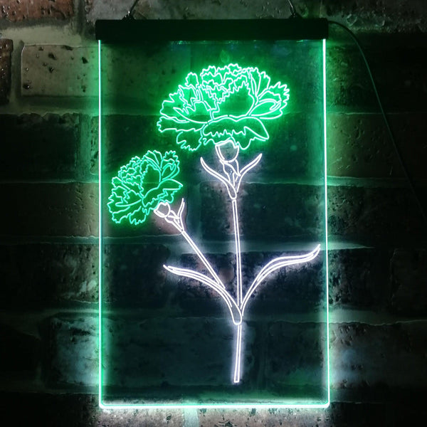 ADVPRO Carnation Flower Room  Dual Color LED Neon Sign st6-i3526 - White & Green