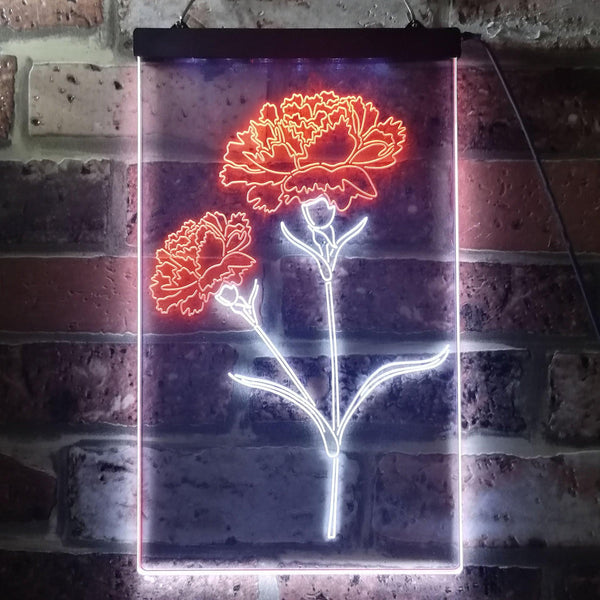 ADVPRO Carnation Flower Room  Dual Color LED Neon Sign st6-i3526 - White & Orange