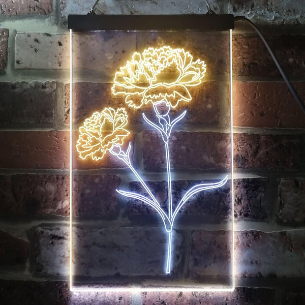 ADVPRO Carnation Flower Room  Dual Color LED Neon Sign st6-i3526 - White & Yellow