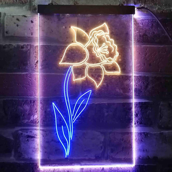 ADVPRO Daffodil Flower Room  Dual Color LED Neon Sign st6-i3527 - Blue & Yellow