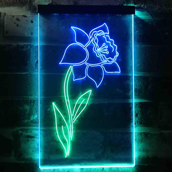 ADVPRO Daffodil Flower Room  Dual Color LED Neon Sign st6-i3527 - Green & Blue