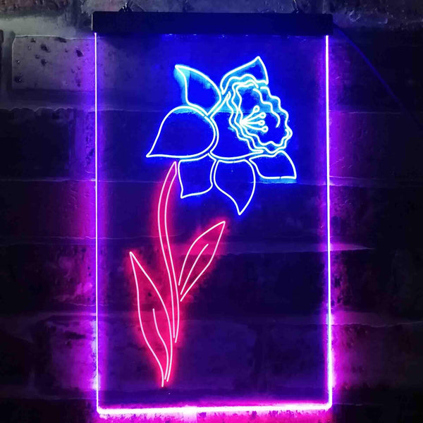 ADVPRO Daffodil Flower Room  Dual Color LED Neon Sign st6-i3527 - Red & Blue