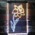 ADVPRO Daffodil Flower Room  Dual Color LED Neon Sign st6-i3527 - White & Yellow