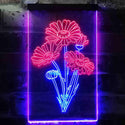 ADVPRO Daisy Flower Room  Dual Color LED Neon Sign st6-i3528 - Blue & Red