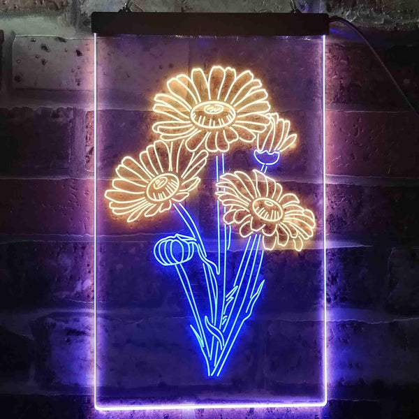 ADVPRO Daisy Flower Room  Dual Color LED Neon Sign st6-i3528 - Blue & Yellow
