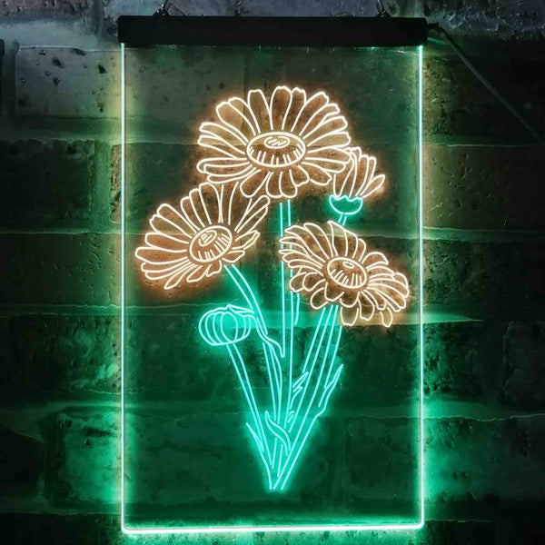 ADVPRO Daisy Flower Room  Dual Color LED Neon Sign st6-i3528 - Green & Yellow