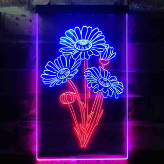 ADVPRO Daisy Flower Room  Dual Color LED Neon Sign st6-i3528 - Red & Blue