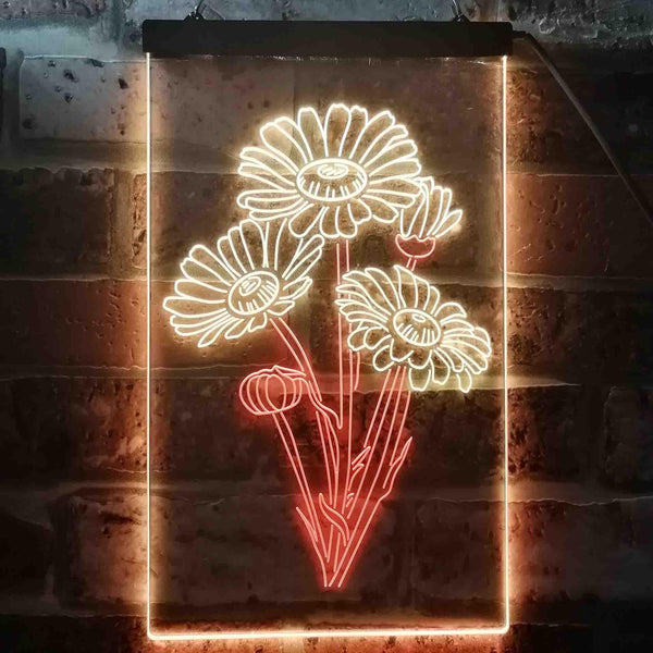 ADVPRO Daisy Flower Room  Dual Color LED Neon Sign st6-i3528 - Red & Yellow