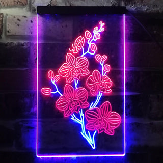 ADVPRO Orchid Flower Room  Dual Color LED Neon Sign st6-i3529 - Blue & Red