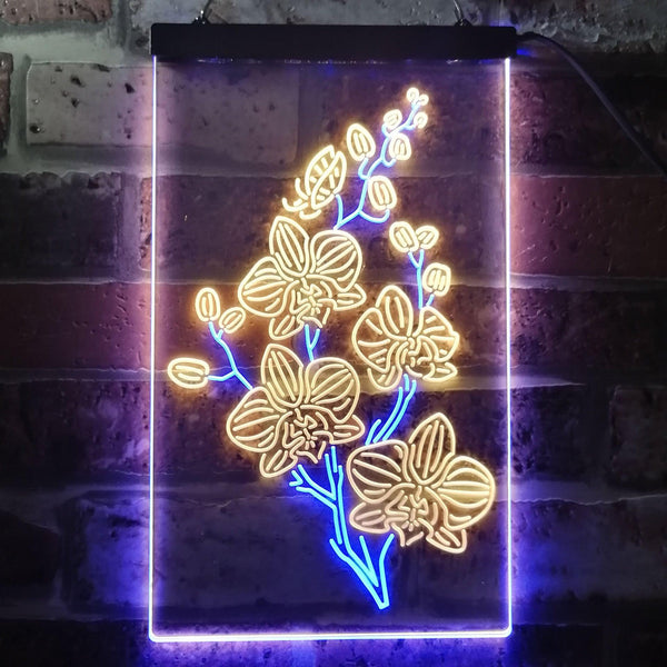 ADVPRO Orchid Flower Room  Dual Color LED Neon Sign st6-i3529 - Blue & Yellow