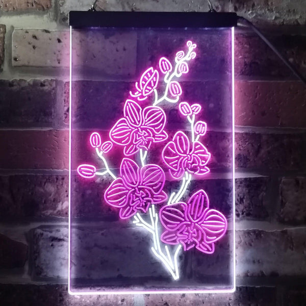 ADVPRO Orchid Flower Room  Dual Color LED Neon Sign st6-i3529 - White & Purple