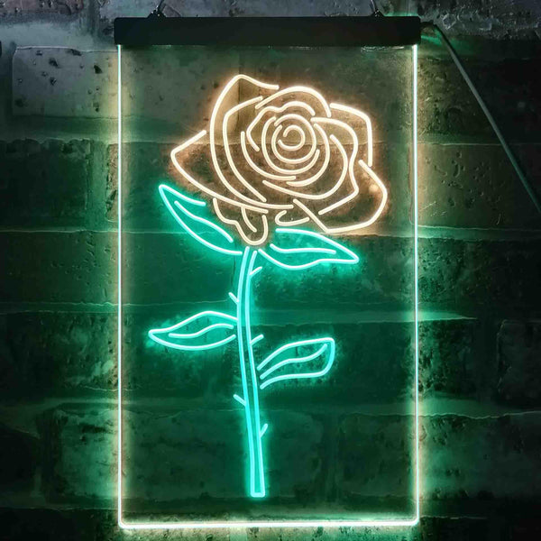 ADVPRO Rose Flower Room  Dual Color LED Neon Sign st6-i3531 - Green & Yellow