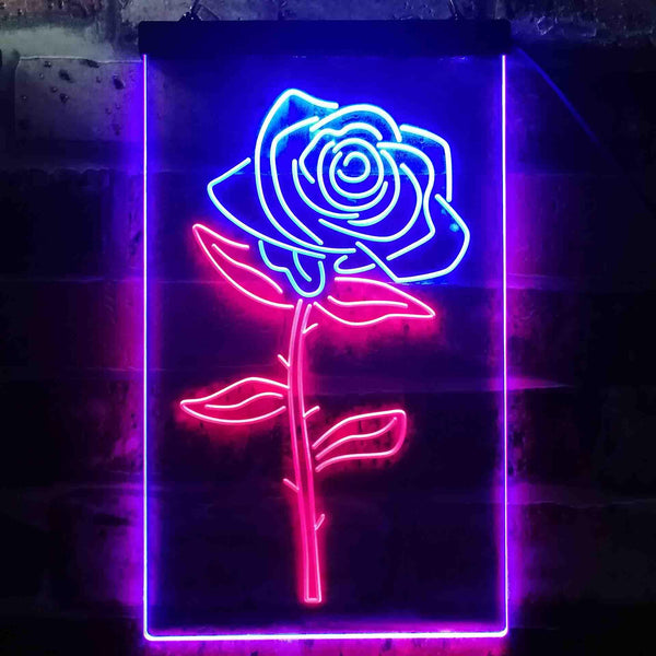 ADVPRO Rose Flower Room  Dual Color LED Neon Sign st6-i3531 - Red & Blue