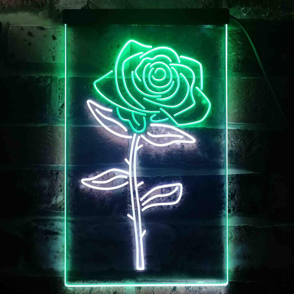 ADVPRO Rose Flower Room  Dual Color LED Neon Sign st6-i3531 - White & Green