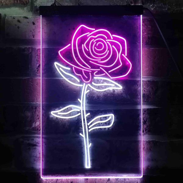 ADVPRO Rose Flower Room  Dual Color LED Neon Sign st6-i3531 - White & Purple