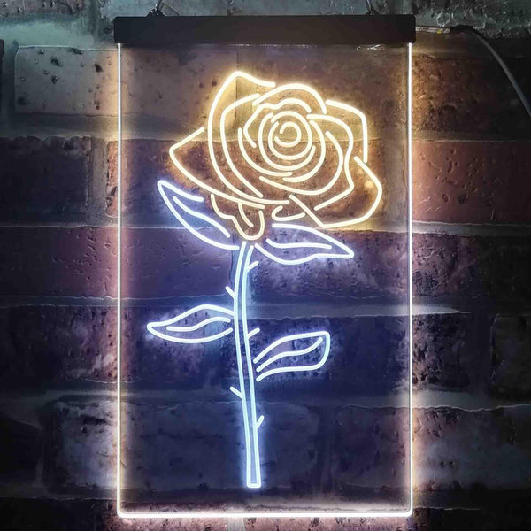 ADVPRO Rose Flower Room  Dual Color LED Neon Sign st6-i3531 - White & Yellow