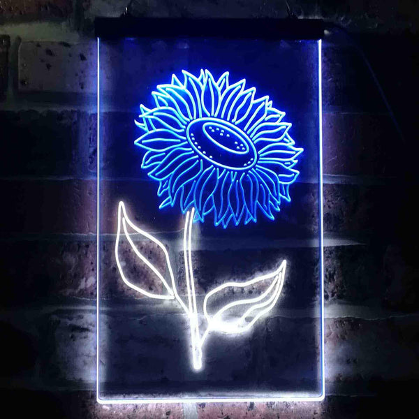ADVPRO Sunflower Room  Dual Color LED Neon Sign st6-i3533 - White & Blue