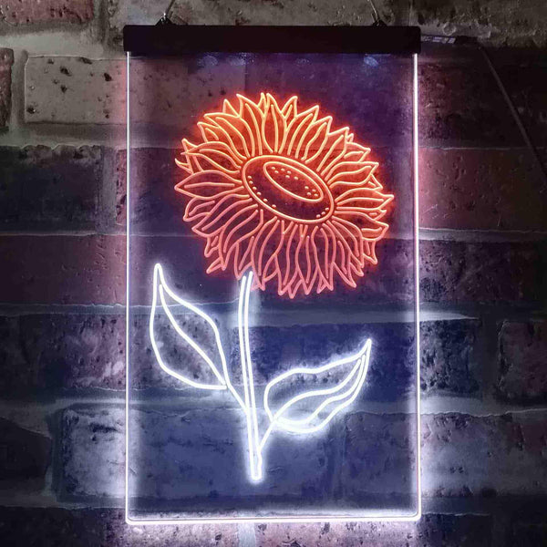 ADVPRO Sunflower Room  Dual Color LED Neon Sign st6-i3533 - White & Orange