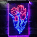 ADVPRO Tulip Flower  Dual Color LED Neon Sign st6-i3534 - Blue & Red