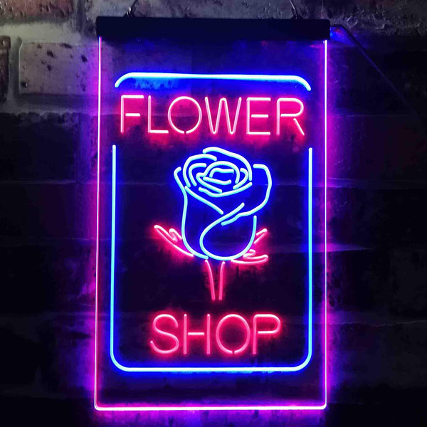 ADVPRO Flower Shop Open Rose Display  Dual Color LED Neon Sign st6-i3536 - Blue & Red
