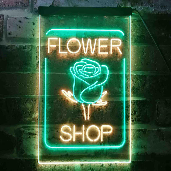 ADVPRO Flower Shop Open Rose Display  Dual Color LED Neon Sign st6-i3536 - Green & Yellow