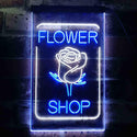 ADVPRO Flower Shop Open Rose Display  Dual Color LED Neon Sign st6-i3536 - White & Blue